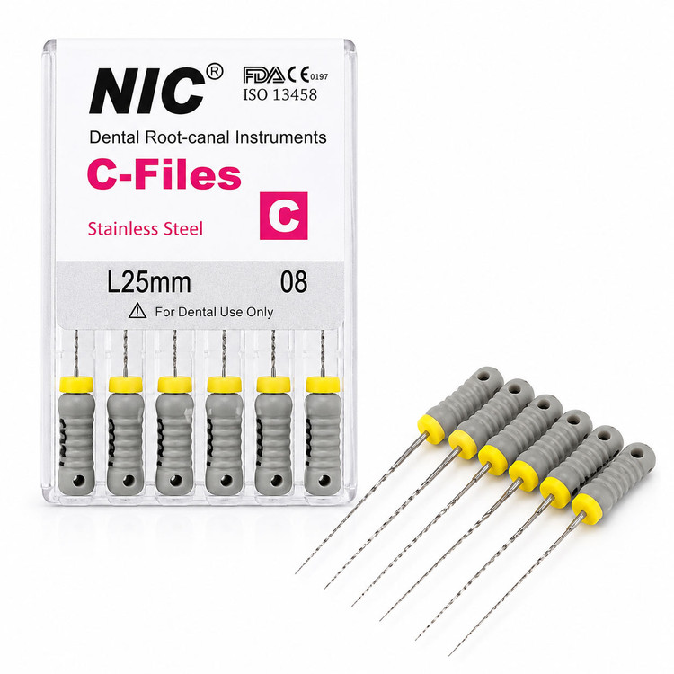 سی فایل NIC طول 25 میلیمتر بسته 6 عددی مناسب ایجاد مسیر اولیه و عبور از کانالهای کلسیفیه
