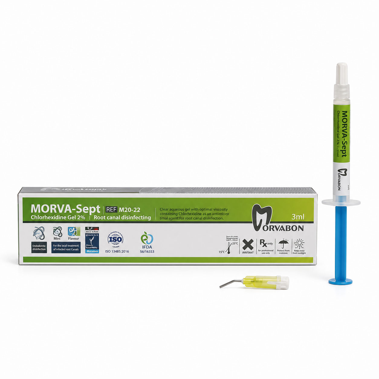 ژل کلرهگزیدین ۲ درصد مروابن Morva-Sept Gel سرنگ ۳ میلی‌لیتری با طعم نعناع