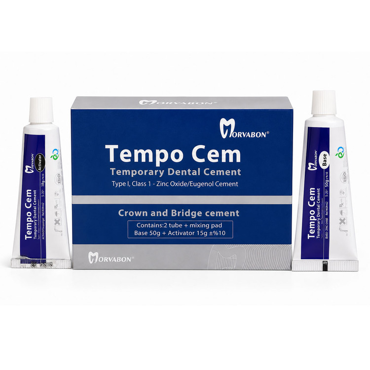 سمان موقت مروابن Tempo Cem شامل تیوب 50 گرمی Base و تیوب 15 گرمی Activator با زمینه سفید