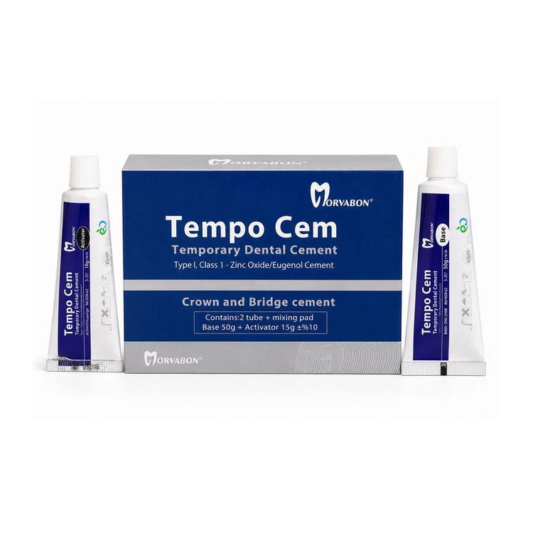 سمان موقت مروابن Tempo Cem شامل تیوب 50 گرمی Base و تیوب 15 گرمی Activator با زمینه سفید