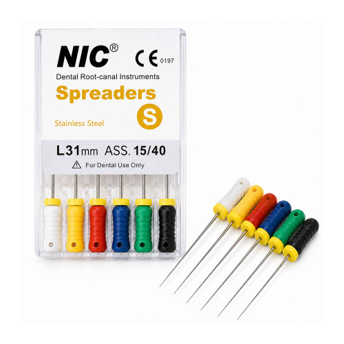 اسپردر NIC طول 31 میلیمتر بسته 6 عددی مناسب تراکم جانبی گوتاپرکا در درمان ریشه