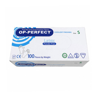 دستکش لاتکس بدون پودر OP-Perfect حریر مناسب معاینه پزشکی و دندانپزشکی