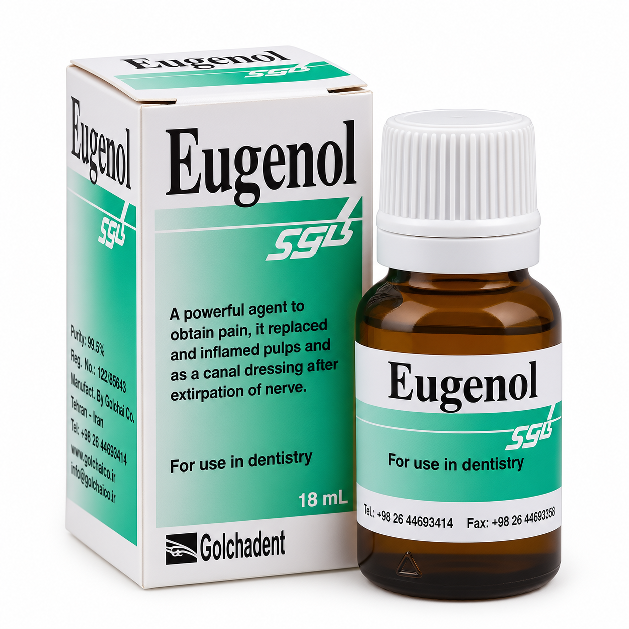 اوژنول گلچای 18 میلی‌لیتر Golchai Eugenol مخصوص دندانپزشکی