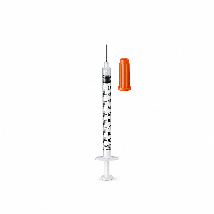 سرنگ انسولین یکپارچه حلما طب HELMA TEB یک سیسی با سرسوزن ثابت 30G