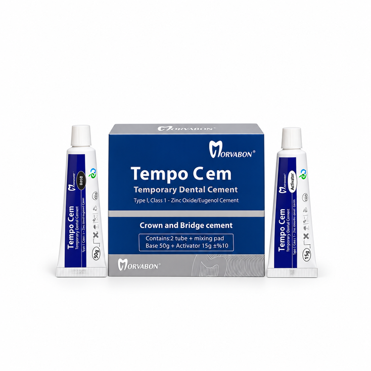 سمان موقت مروابن Tempo Cem شامل تیوب 50 گرمی Base و تیوب 15 گرمی Activator با زمینه سفید