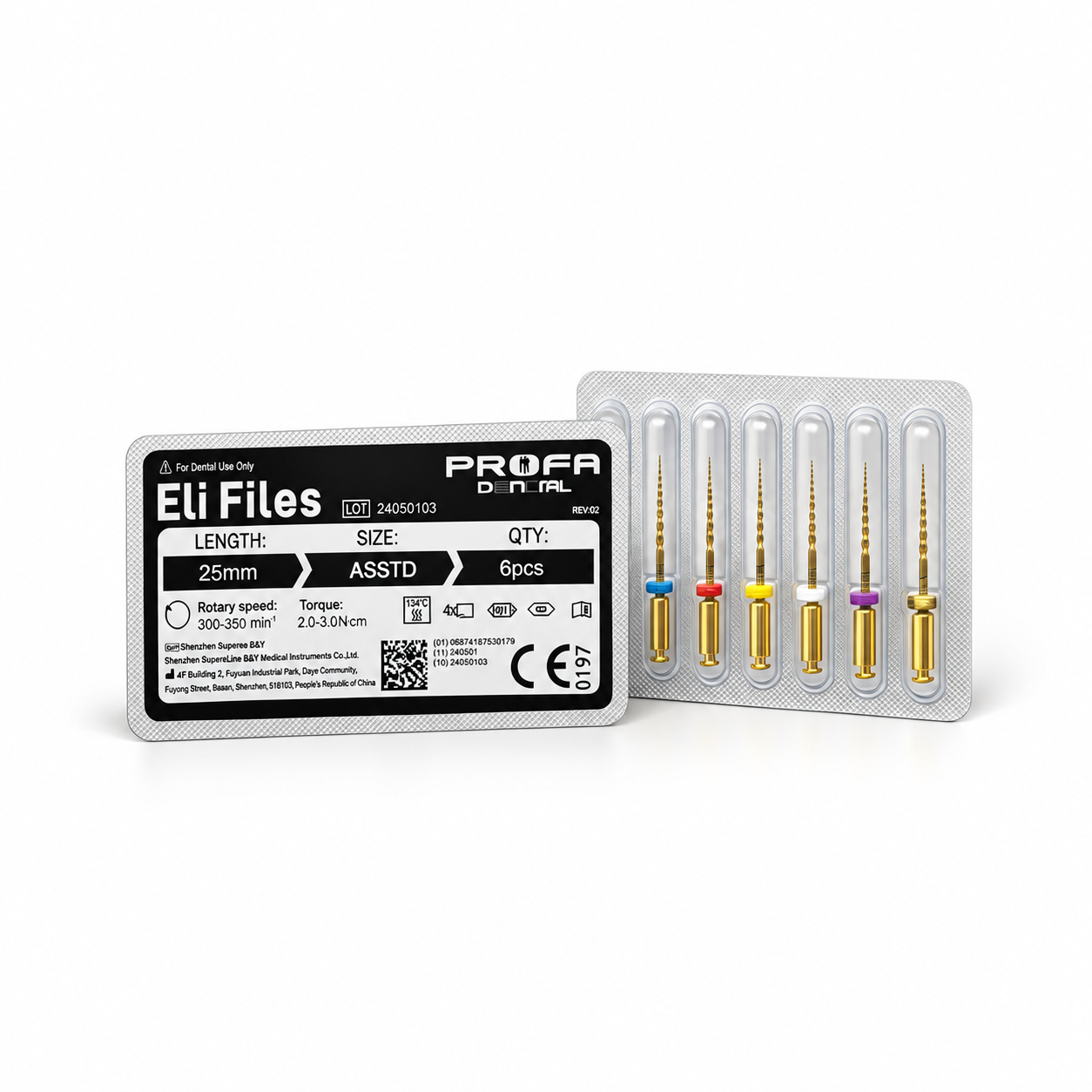 فایل روتاری گلد 4 درصد پروفا Profa File Gold 04T بسته 6 عددی