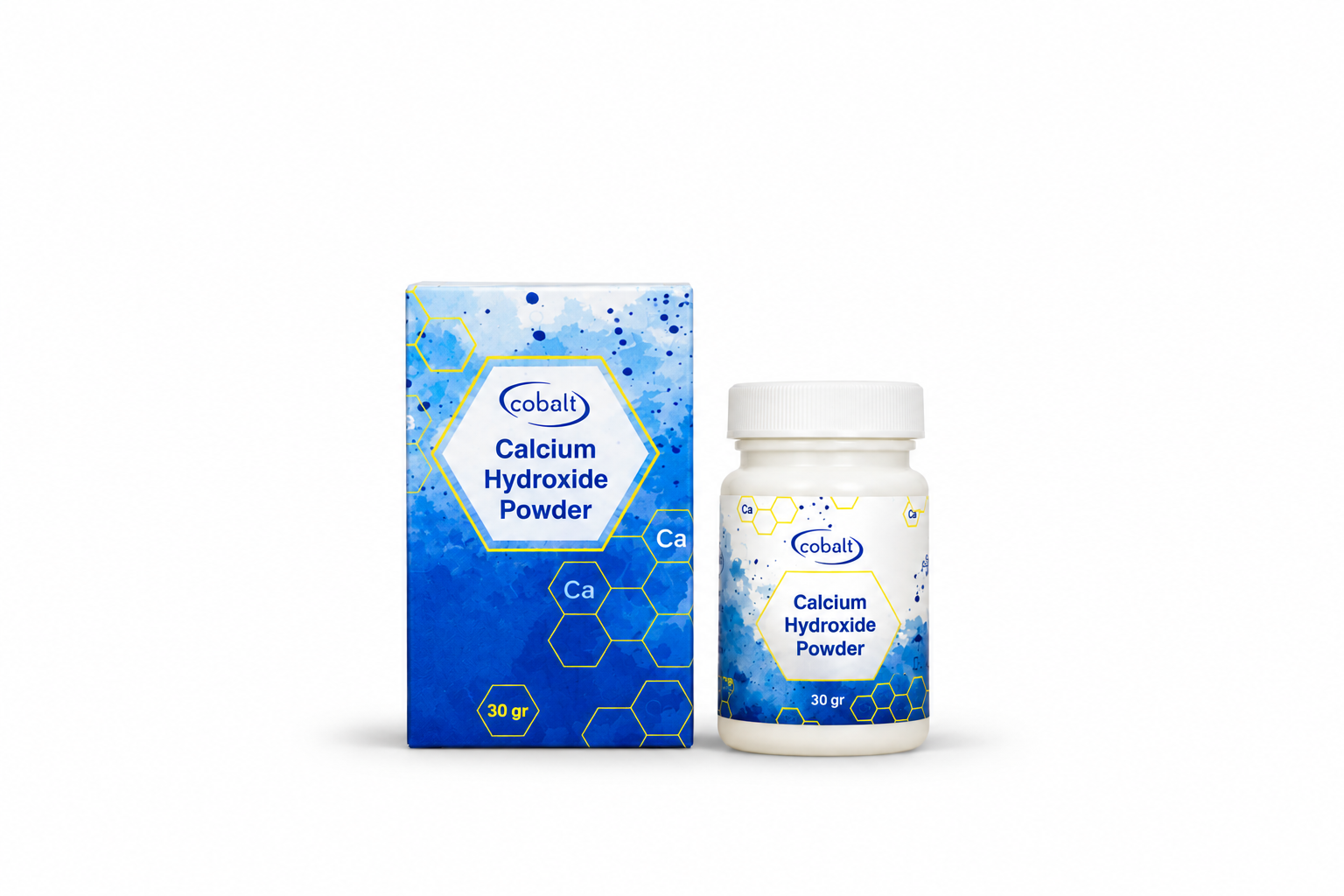 ظرف پودر کلسیم هیدروکساید کبالت Cobalt Calcium Hydroxide Powder وزن ۳۰ گرم